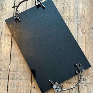 Michael Aram Black and Silver Floral Tray